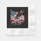 アメリカ合衆国250周年イーグル1776-2026フラッグ 縁ありカクテルナプキン (正面)