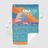 アメリカ合衆国250周年記念アメリカ国会議事堂の2026年カレンダー ゴルフタオル (インサイチュ)