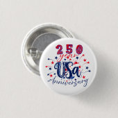 アメリカ合衆国250周年記念パトリオティックグラフィック 缶バッジ (正面&裏面)