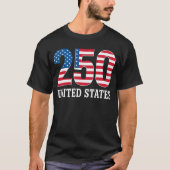 アメリカ合衆国250周年記念国旗愛国心デザイン Tシャツ (正面)