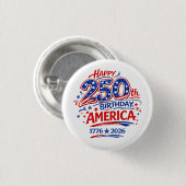 アメリカ合衆国250周年記念愛国ボタン 缶バッジ (正面&裏面)