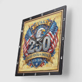 アメリカ合衆国250周年記念盾鷲 スクエア壁時計 (傾斜)