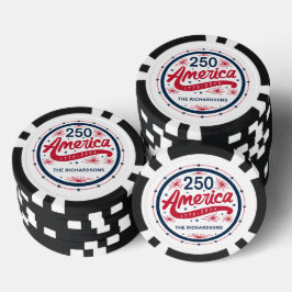 アメリカ合衆国250周年記念 レッド ホワイト アンド ブルー ポーカーチップ