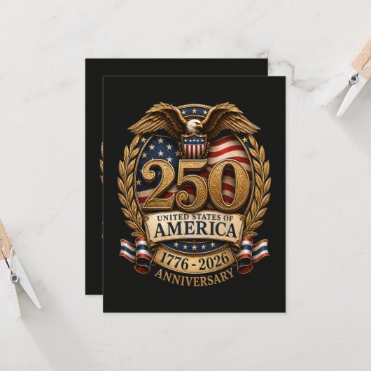 アメリカ合衆国250周年記念 招待状 (正面/裏面インサイチュ)