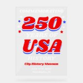 アメリカ合衆国250周年記念:自由と独立 アクリルサイン (正面)