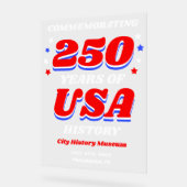 アメリカ合衆国250周年記念:自由と独立 アクリルサイン (傾斜)