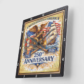 アメリカ合衆国250周年記念　革命的遺産 スクエア壁時計 (傾斜)