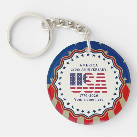 アメリカ合衆国250周年記念 1776–2026 キーホルダー (正面)