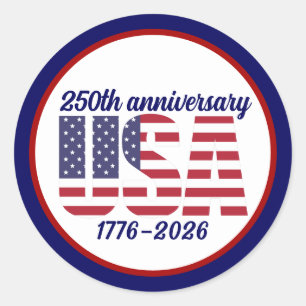 アメリカ合衆国250周年記念 1776–2026 ラウンドシール