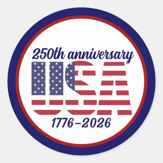アメリカ合衆国250周年記念 1776–2026 ラウンドシール (正面)