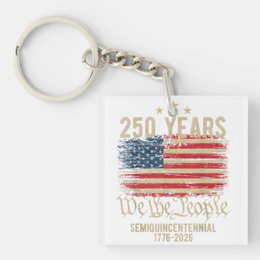 アメリカ合衆国250周年記念 - We the People & ゴールド キーホルダー (正面)