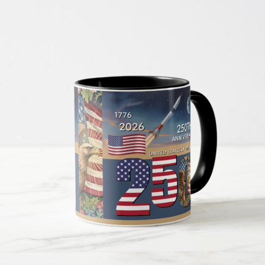 アメリカ合衆国250周年、アメリカ国旗 / 愛国 マグカップ (正面右)