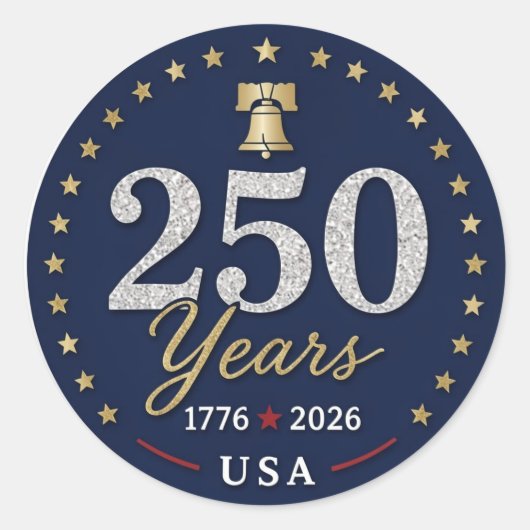アメリカ合衆国250周年 ラウンドシール (正面)