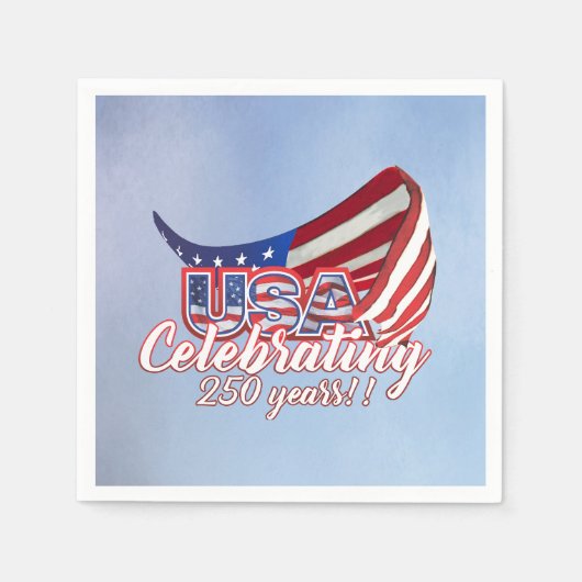アメリカ合衆国250周年 星条旗 ナプキン スタンダードカクテルナプキン (正面)
