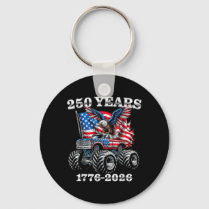 アメリカ合衆国250周年 1776-2026 イーグル モンスタートラック 男の子 キーホルダー