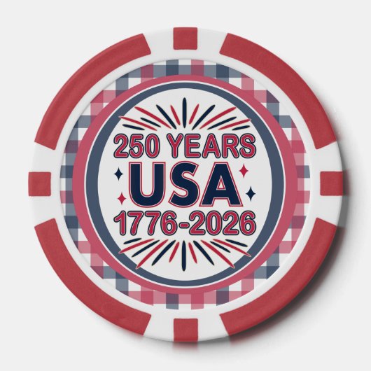 アメリカ合衆国250周年 | 1776–2026 セミクワイセンテニアル ポーカーチップ (正面)