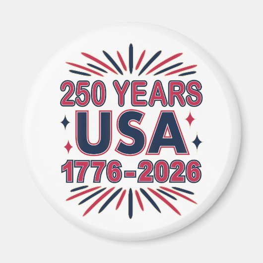 アメリカ合衆国250周年 | 1776–2026 セミクワイセンテニアル マグネット (正面)