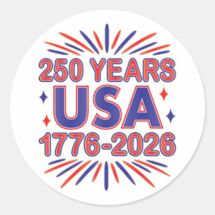 アメリカ合衆国250周年 1776–2026 セミクワイセンテニアル ラウンドシール