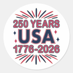 アメリカ合衆国250周年 1776–2026 セミクワイセンテニアル ラウンドシール