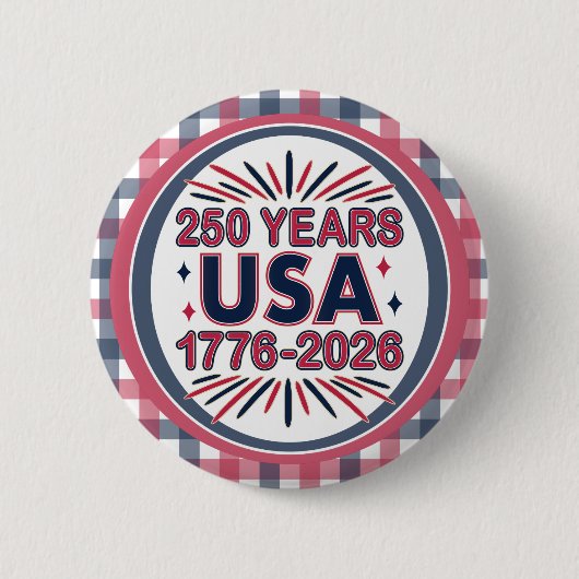 アメリカ合衆国250周年 | 1776–2026 セミクワイセンテニアル 缶バッジ (正面)