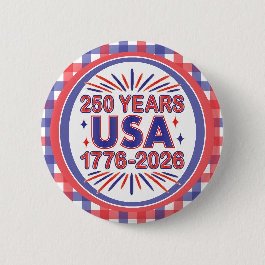 アメリカ合衆国250周年 | 1776–2026 セミクワイセンテニアル 缶バッジ (正面)
