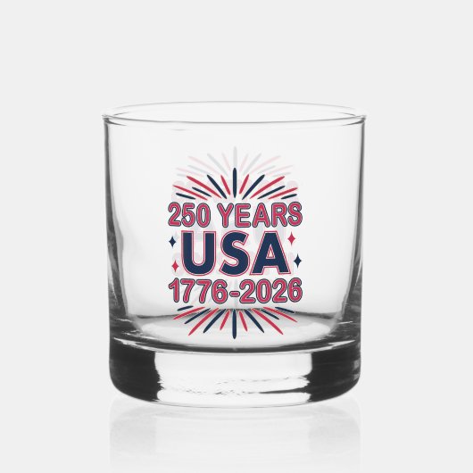 アメリカ合衆国250周年 | 1776–2026 セミクワインセンテニアル ウイスキーグラス (正面)