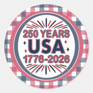 アメリカ合衆国250周年 1776–2026 セミクワインセンテニアル ラウンドシール