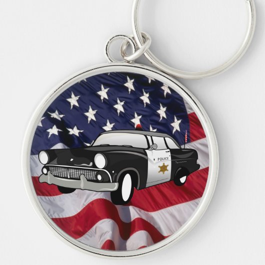 アメリカ合衆国59のヴィンテージ警察車 キーホルダー (正面)