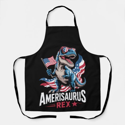 アメリカ合衆国7月のアメリザウルスTレックス恐竜4th エプロン (正面)