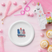 アメリカ合衆国7月4日の愛国ゴールデンドールドッグ ペーパープレート (パーティー)