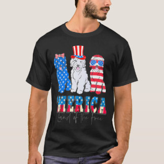 アメリカ合衆国7月4日の愛国ゴールデンドールドッグ Tシャツ
