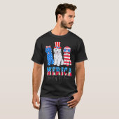 アメリカ合衆国7月4日の愛国ゴールデンドールドッグ Tシャツ (正面フル)