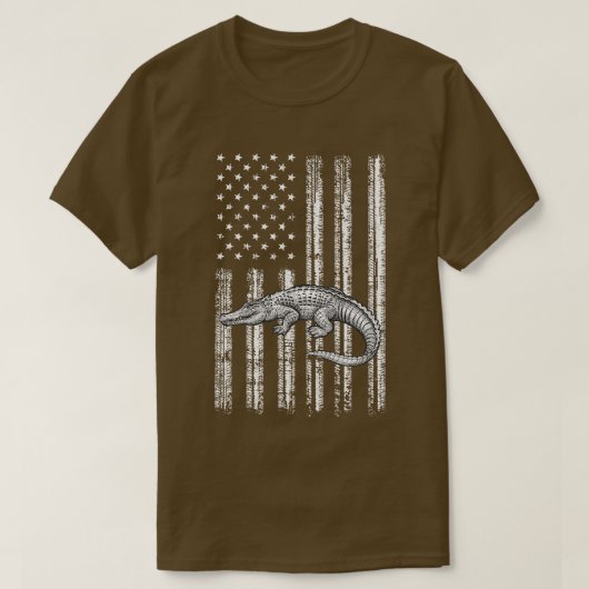 アメリカ合衆国7月4日アリゲーター Tシャツ (デザイン正面)