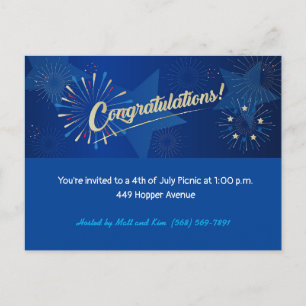 アメリカ合衆国7月4日Happy 4 of 7月のお祝い ポストカード