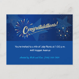 アメリカ合衆国7月4日Happy 4 of 7月のお祝い ポストカード