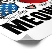 アメリカ合衆国7月4日Meowica Americat米国国旗Sungl おもしろい ポスター (角)