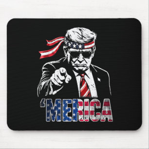 アメリカ合衆国7月4日Merica Trump American Flag マウスパッド