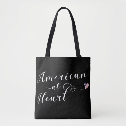 アメリカ合衆国，アメリカのハート買い物袋 トートバッグ (正面)