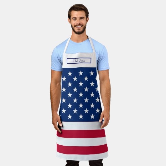 アメリカ合衆国 アメリカ国旗 エプロン (着用した状態)