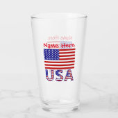 アメリカ合衆国 アメリカ 国旗 赤 カスタマイズ タンブラーグラス (裏面)