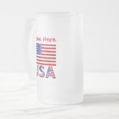 アメリカ合衆国 アメリカ 国旗 赤 カスタマイズ フロストグラスビールジョッキ (正面左)