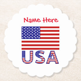 アメリカ合衆国 アメリカ 国旗 赤 カスタマイズ ペーパーコースター