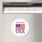 アメリカ合衆国 アメリカ 国旗 赤 カスタマイズ マグネット (インサイチュ (食洗機))
