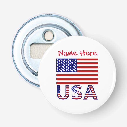 アメリカ合衆国 アメリカ 国旗 赤 カスタマイズ 栓抜き (正面)