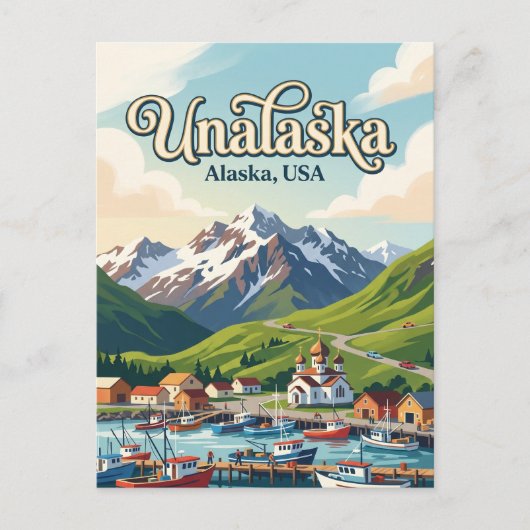 アメリカ合衆国 アラスカ州 ウナラスカ ポストカード (正面)