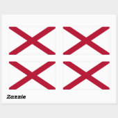 アメリカ合衆国，アラバマ州旗の付いた長方形シール 長方形シール (シート)