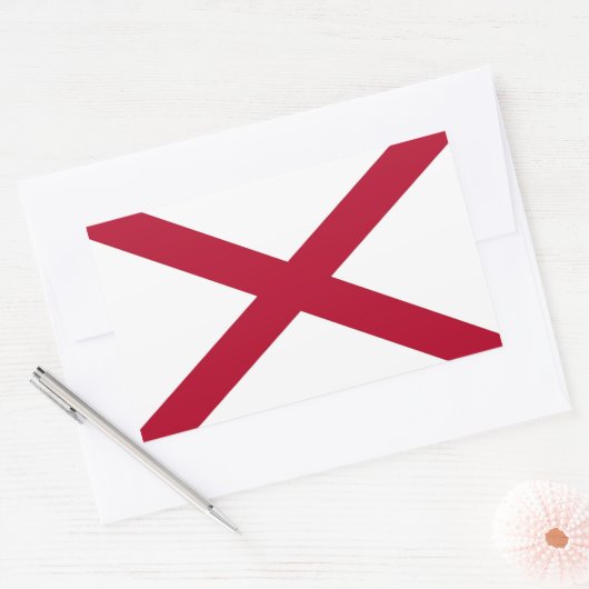 アメリカ合衆国，アラバマ州旗の付いた長方形シール 長方形シール (封筒)