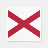 アメリカ合衆国，アラバマ州旗を持つ愛国的な紙ナプキン スタンダードカクテルナプキン (正面)