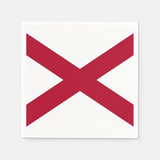 アメリカ合衆国，アラバマ州旗を持つ愛国的な紙ナプキン スタンダードカクテルナプキン (正面)