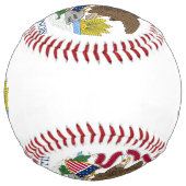 アメリカ合衆国，イリノイ州の旗を持つ愛国的ソフトボール ソフトボール (裏面)